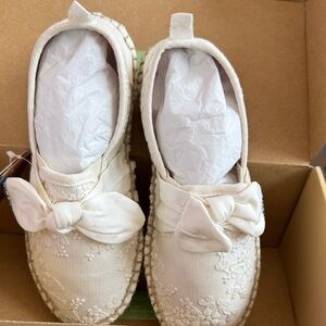 Mayoral Cream Embroidered Espadrille Shoes
